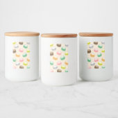 Kleurrijke en mooie macarons voedselcontainer etiket (Flessen)