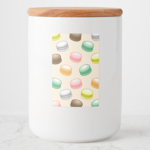 Kleurrijke en mooie macarons voedselcontainer etiket