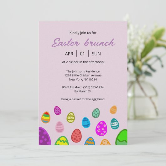 Kleurrijke en mooie paaseieren kaart (Staand voorkant)