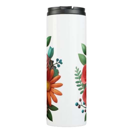 Kleurrijke en ontspannende bloemenverfThermische T Thermosbeker (Achterkant)