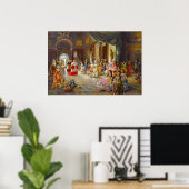 Kleurrijke en prachtige 18e eeuw scène poster (Thuiskantoor)