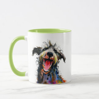Kleurrijke en schattige Deerhoundkunst Mok
