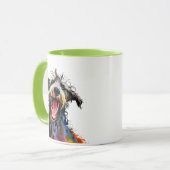 Kleurrijke en schattige Deerhoundkunst Mok (Voorkant links)