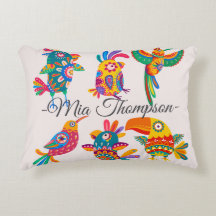 Kleurrijke en schattige monogram volks kunst vogel