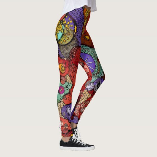 Kleurrijke en Trendy Abstract Patroon Leggings (Rechts)