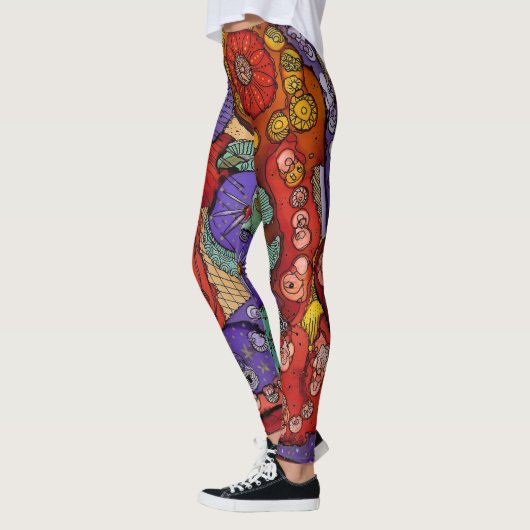 Kleurrijke en Trendy Abstract Patroon Leggings (Links)