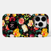 Kleurrijke Engelse tuin bloemen patroon monogramme Case-Mate iPhone Case (Achterkant (horizontaal))