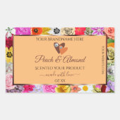 Kleurrijke etiketten van perzikkleurige pekelprodu (Voorkant)