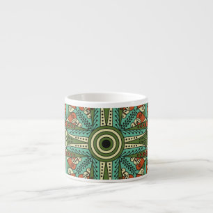 Kleurrijke etnische Arabesk: Ornament Espresso Kop