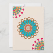 Kleurrijke etnische Mandala Bold & Heldere Bruilof Kaart (Achterkant)