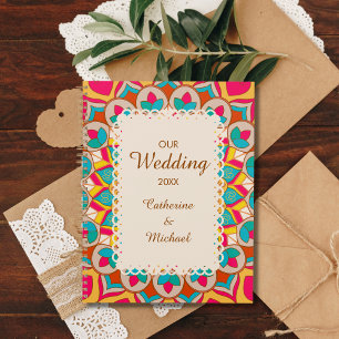 Kleurrijke etnische Mandala Bold & Heldere Bruilof Planner