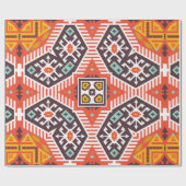 Kleurrijke etnische stammen naadloos patroon cadeaupapier (Vlak)