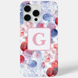 Kleurrijke Eucalyptus Waterverf Bladeren monogram iPhone 15 Pro Max Hoesje