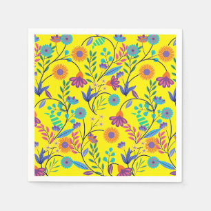 Kleurrijke exotische bloemen achtergrond patroon-2 servet