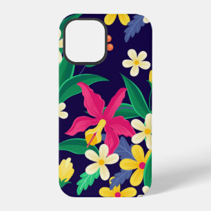 Kleurrijke exotische bloemen en bladeren patroon-5 iPhone 12 pro hoesje