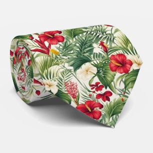 Kleurrijke Exotische Bloemen Ontwerp Stropdas