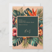 Kleurrijke exotische Hawaiiaanse tropische save th Kaart (Achterkant)