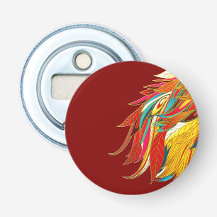 Kleurrijke Exotische Stamveren Rood Button Flesopener