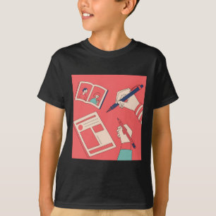Kleurrijke Expressieve Digitale Kunst Illustraties T-shirt