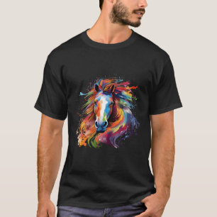 Kleurrijke Faeröerse Pony Horse Splash T-shirt