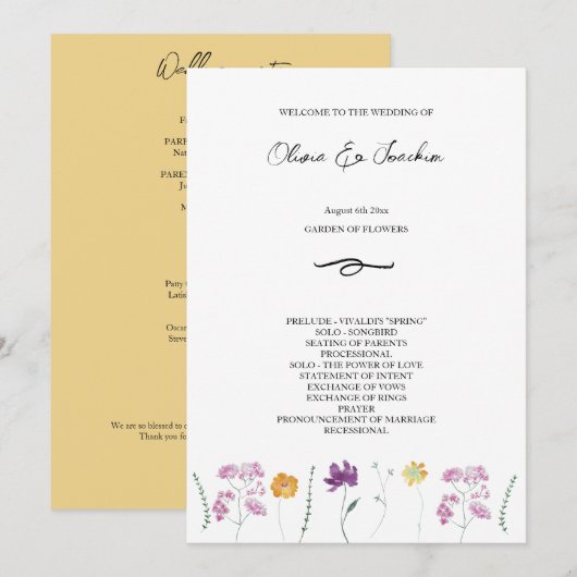 Kleurrijke Fairy Garden Waterverf met de hand gesc Programma (Voorkant / Achterkant)