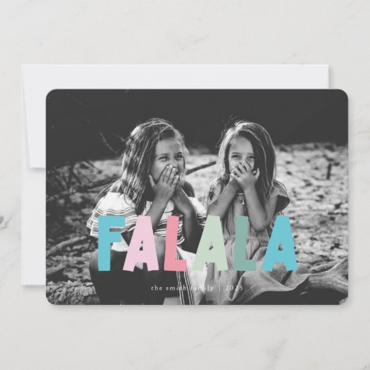 Kleurrijke FALALA kerst Kaart (Voorkant)