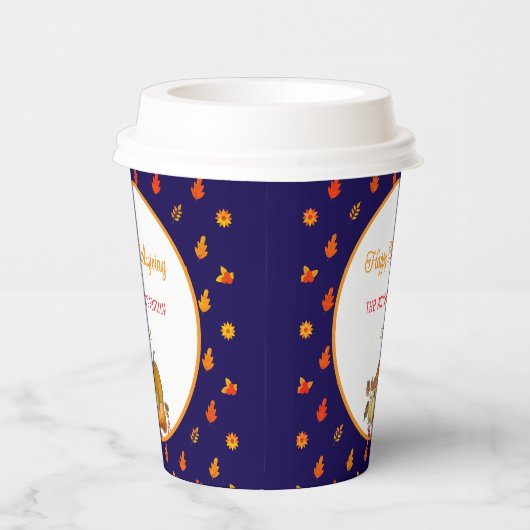 Kleurrijke Fall Leaves Pattern Thanksgiving Party Papieren Bekers (Rechts)