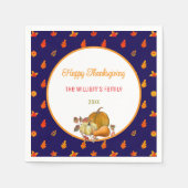 Kleurrijke Fall Leaves Pattern Thanksgiving Party Servet (Voorkant)