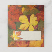 Kleurrijke Fall Leaves Wedding Place Card (Buitenkant ongevouwen)