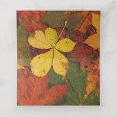 Kleurrijke Fall Leaves Wedding Place Card (Binnenkant ongevouwen)