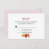 Kleurrijke Fall Leaves Wedding RSVP (Voorkant / Achterkant)