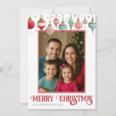 Kleurrijke familiefoto Vrolijk kerstfeest Feestdagenkaart (Voorkant)