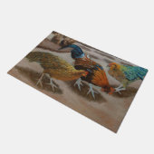 Kleurrijke Fancy rooster en kippen Deurmat (Schuin)