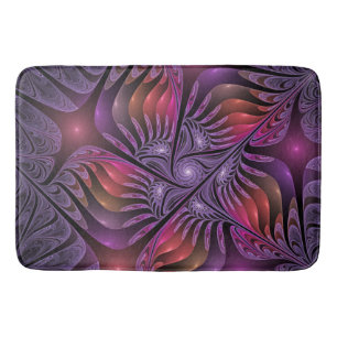 Kleurrijke Fantasie Abstract Trippy Paarse Fractal Badmat