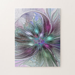 Kleurrijke Fantasie Abstracte Moderne Fractale Blo Legpuzzel