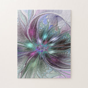 Kleurrijke Fantasie Abstracte Moderne Fractale Blo Legpuzzel