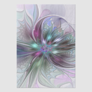 Kleurrijke Fantasie Abstracte Moderne Fractale Blo Tissuepapier