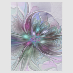 Kleurrijke Fantasie Abstracte Moderne Fractale Blo Tissuepapier