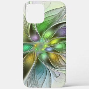 Kleurrijke Fantasie Bloem Modern Abstract Fractal iPhone 12 Pro Max Hoesje