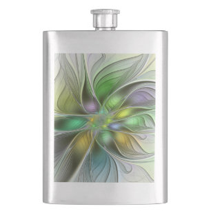 Kleurrijke Fantasie Bloem Modern Abstract Fractal Flacon