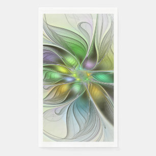 Kleurrijke Fantasie Bloem Modern Abstract Fractal Servet