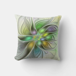 Kleurrijke Fantasie Bloem Moderne Abstracte Fracta Kussen