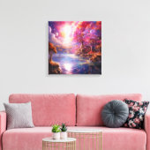 Kleurrijke fantasie land bos Canvas Print (Insitu (Woonkamer))