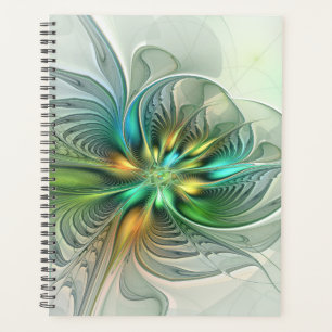 Kleurrijke Fantasie Moderne Abstracte Bloem Fracta Planner