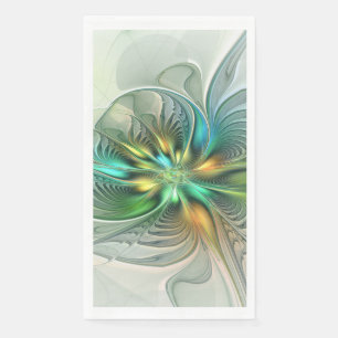 Kleurrijke Fantasie Moderne Abstracte Bloem Fracta Servet