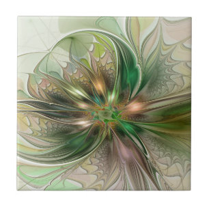 Kleurrijke Fantasie Moderne Abstracte Fractal Tegeltje