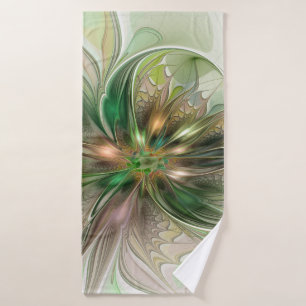 Kleurrijke Fantasie Moderne Abstracte Fractale Blo Badhanddoek