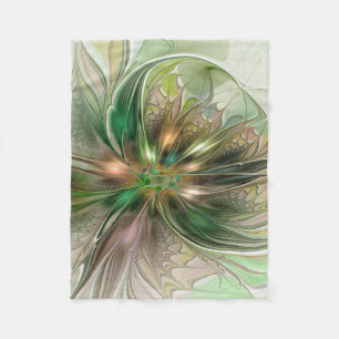 Kleurrijke Fantasie Moderne Abstracte Fractale Blo Fleece Deken