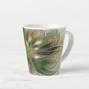 Kleurrijke Fantasie Moderne Abstracte Fractale Blo Latte Mok