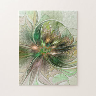 Kleurrijke Fantasie Moderne Abstracte Fractale Blo Legpuzzel